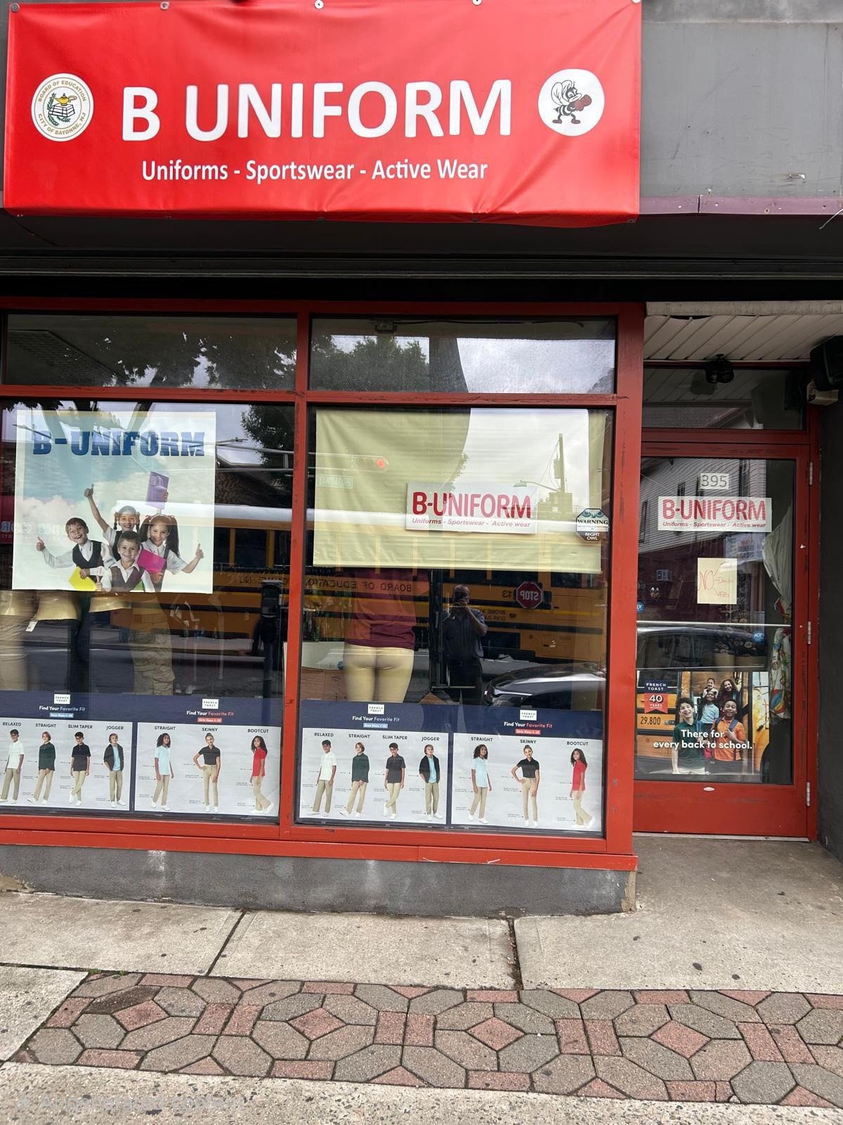 B-Uniform storefront at 395 Broadway, Bayonne, NJ
